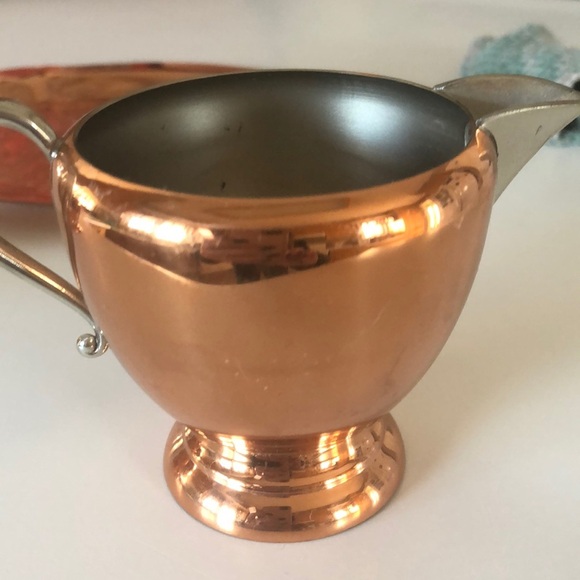 Copper sugar and creamer set - Picture 4 of 4